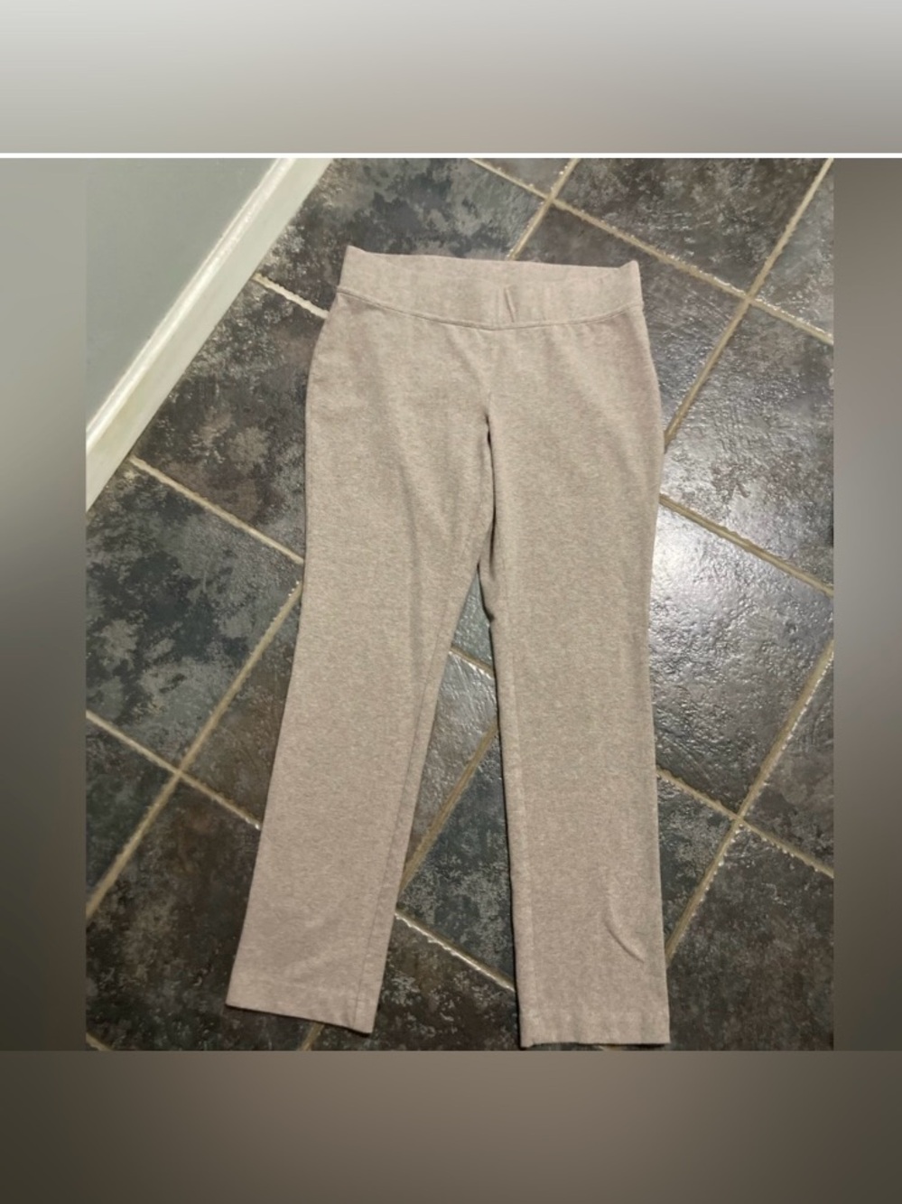 Women's Lands' End Starfish Slim-Cut Taupe Pants Size M